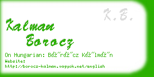 kalman borocz business card