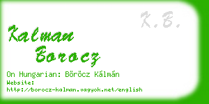 kalman borocz business card